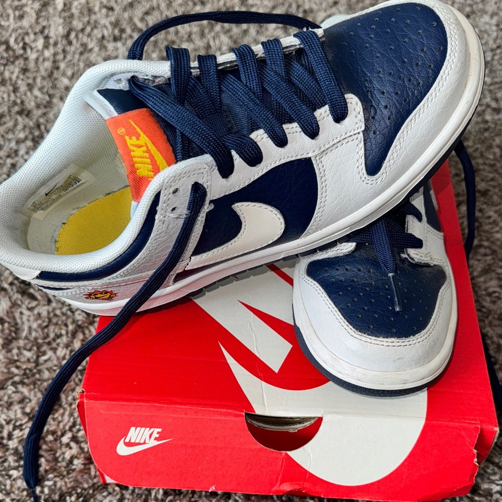 Nike Navy and White Dunks
